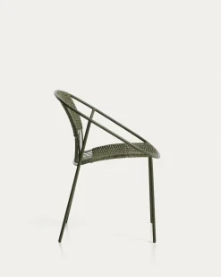 Kave Home Stapelbare Tuinstoel Atrani Staal/Touw Groen