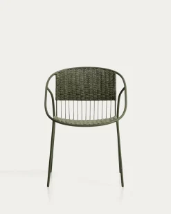 Kave Home Stapelbare Tuinstoel Atrani Staal/Touw Groen