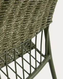 Kave Home Stapelbare Tuinstoel Atrani Staal/Touw Groen