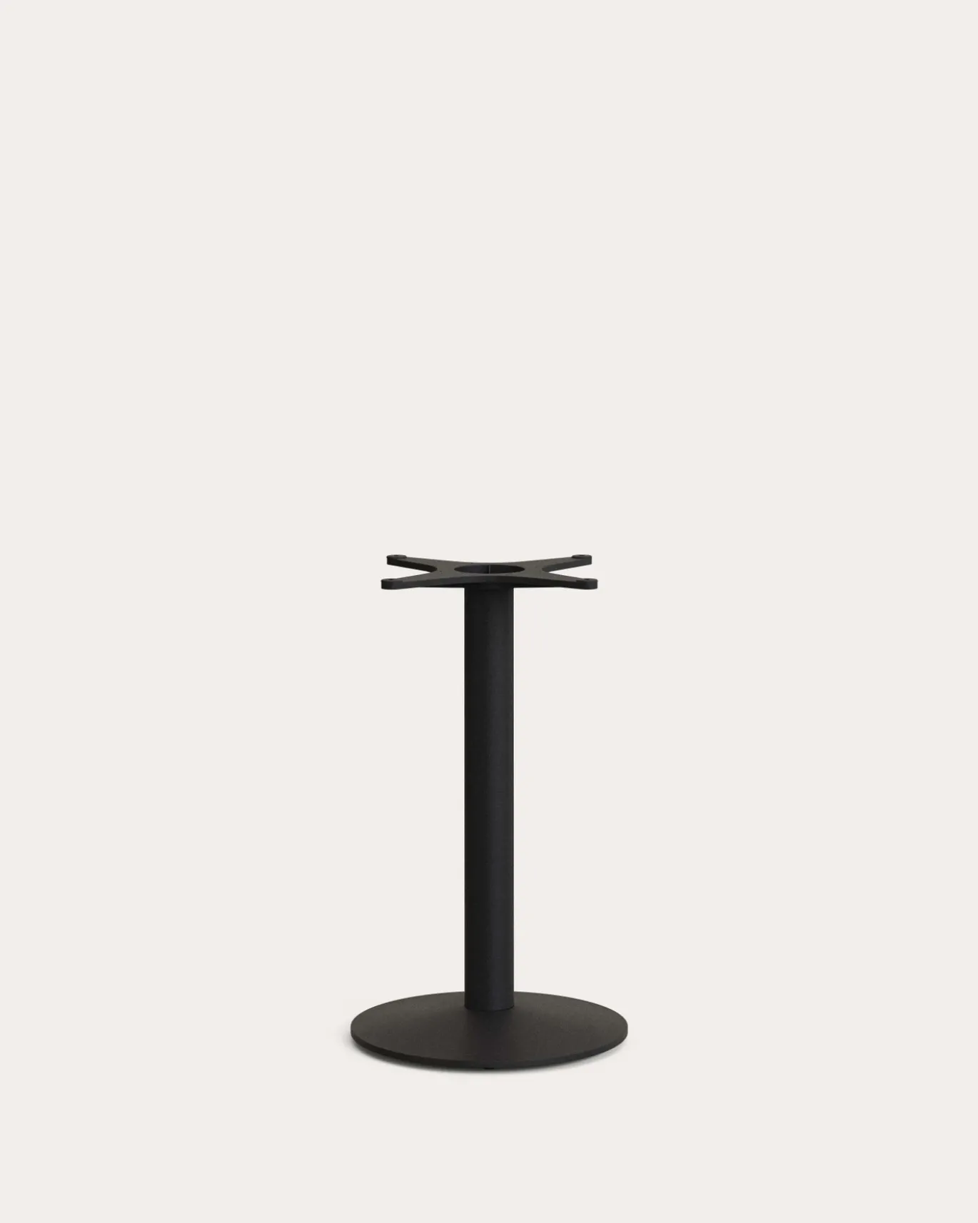Kave Home Statafelpoot Esilda met Kleine Ronde Metalen Voet Zwart Gelakt