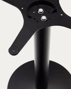Kave Home Statafelpoot Esilda met Kleine Ronde Metalen Voet Zwart Gelakt