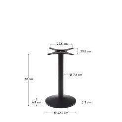 Kave Home Statafelpoot Esilda met Kleine Ronde Metalen Voet Zwart Gelakt
