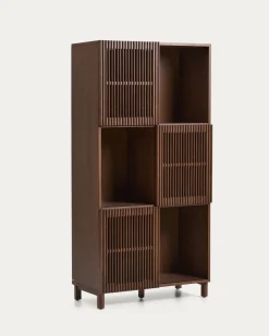 Kave Home Stellingkast Beyla Essenfineer Walnoot 84,5x170cm