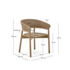 Kave Home Stoel Arinella Acaciahout Naturel