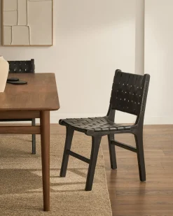 Kave Home Stoel Calixta Leer Zwart