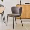 Kave Home Stoel Ciselia Donkergrijs Chenille