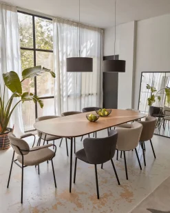 Kave Home Stoel Ciselia Donkergrijs Chenille