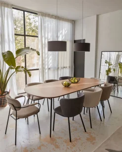 Kave Home Stoel Ciselia Lichtbruin Chenille