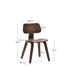 Kave Home Stoel Gena Walnootfineer en Rubberhout