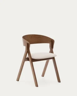 Kave Home Stoel Godia Essenhoutfineer en Rubberhout Wengé