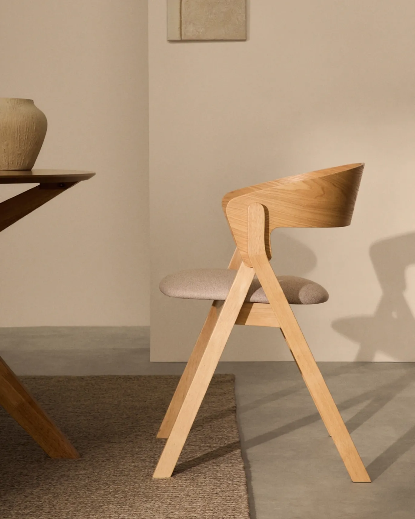 Kave Home Stoel Godia Essenhoutfineer Naturel