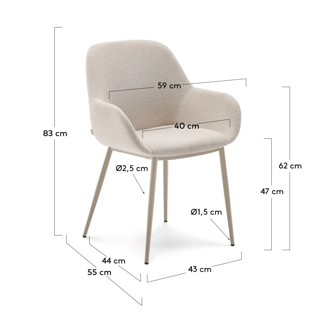 Kave Home Stoel Konna Beige