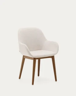 Kave Home Stoel Konna Beige Essenhout Bruin