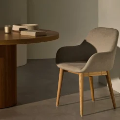 Kave Home Stoel Konna Beige Massief Essenhout Naturel