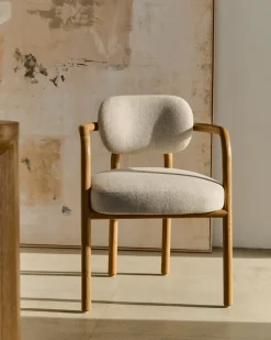 Kave Home Stoel Melqui Beige Massief Eikenhout