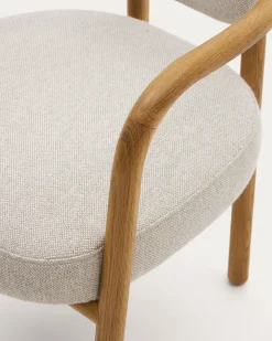 Kave Home Stoel Melqui Beige Massief Eikenhout