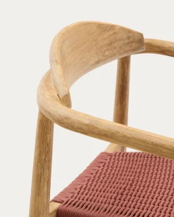Kave Home Stoel Nina Massief Acaciahout Terracotta