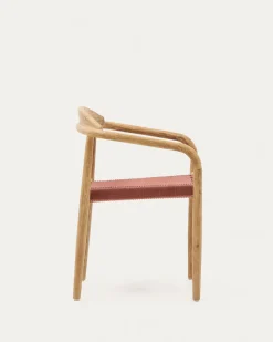 Kave Home Stoel Nina Massief Acaciahout Terracotta