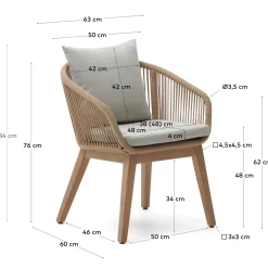 Kave Home Stoel Portalo Beige Touw