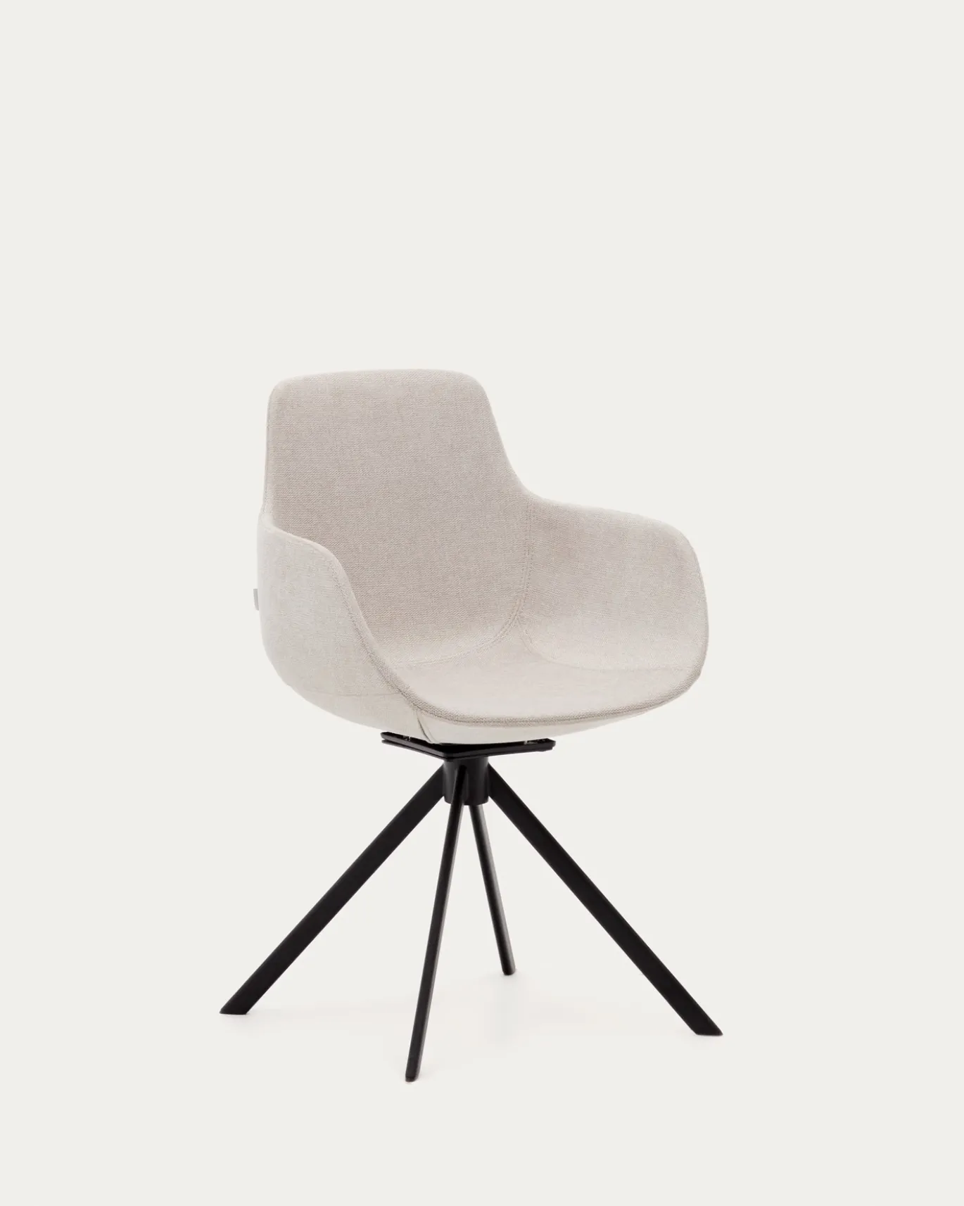 Kave Home Stoel Tissiana Draaibaar Beige Chenille