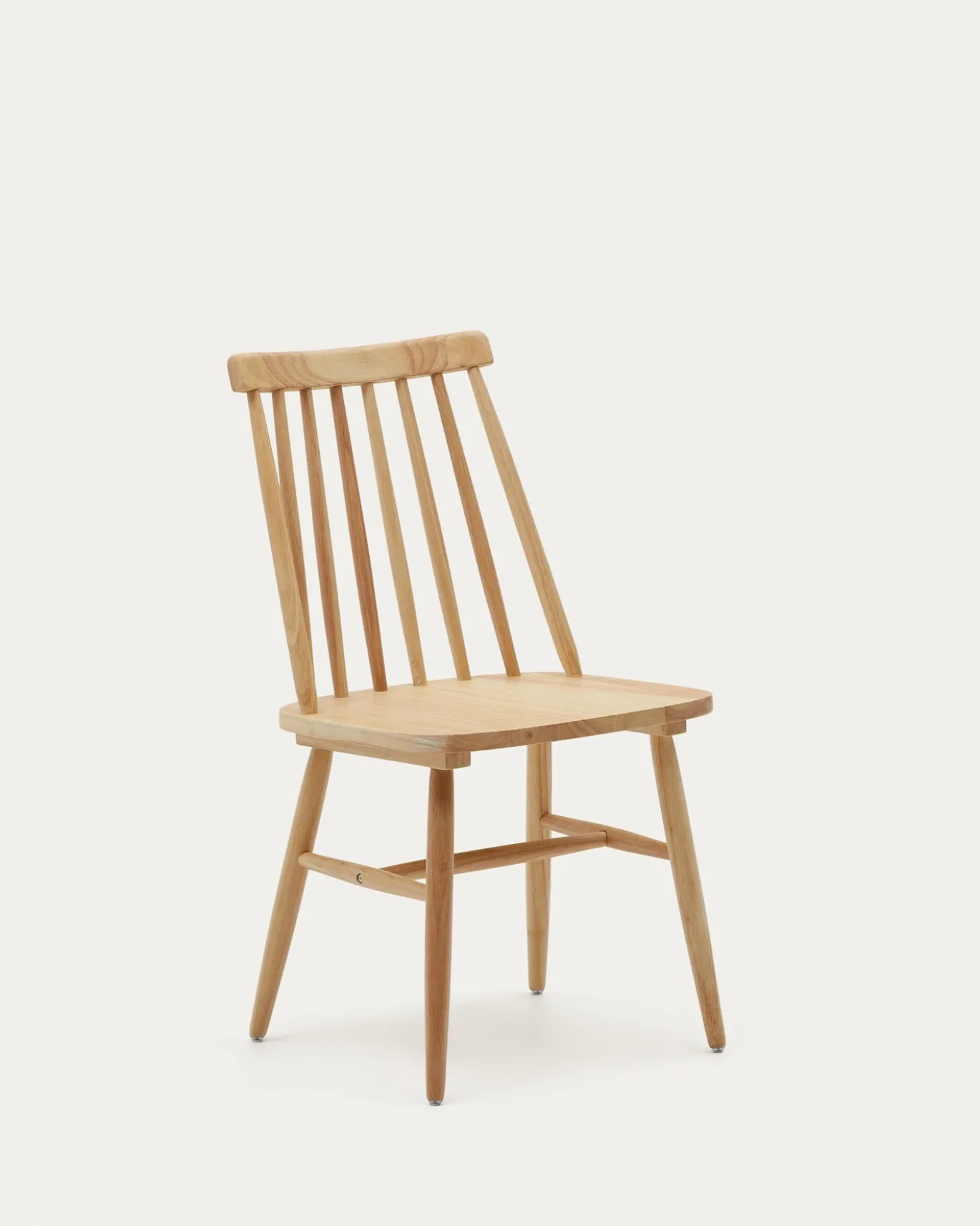 Kave Home Stoel Tressia Mdf en Massief Rubberhout Naturel Lak