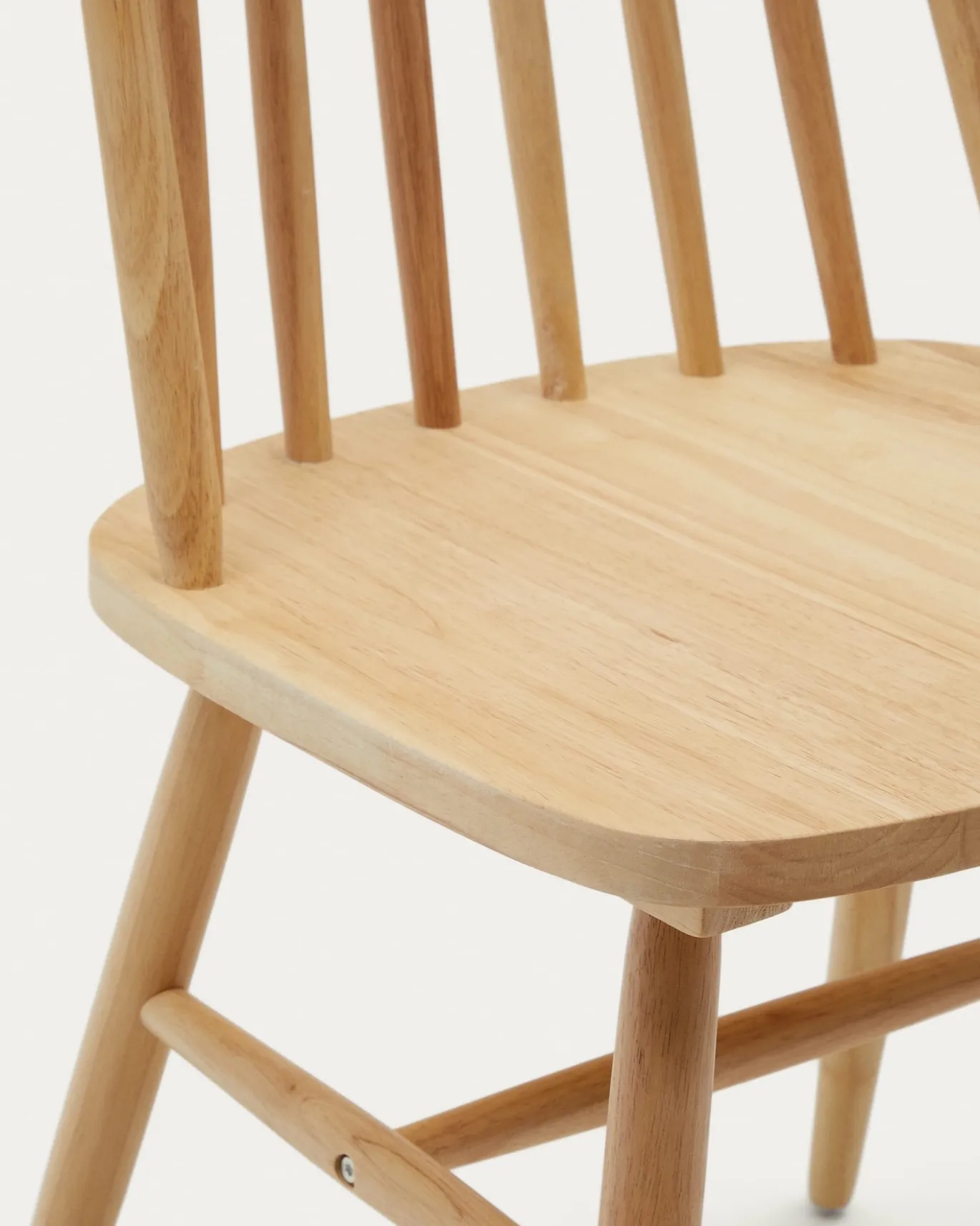 Kave Home Stoel Tressia Mdf en Massief Rubberhout Naturel Lak