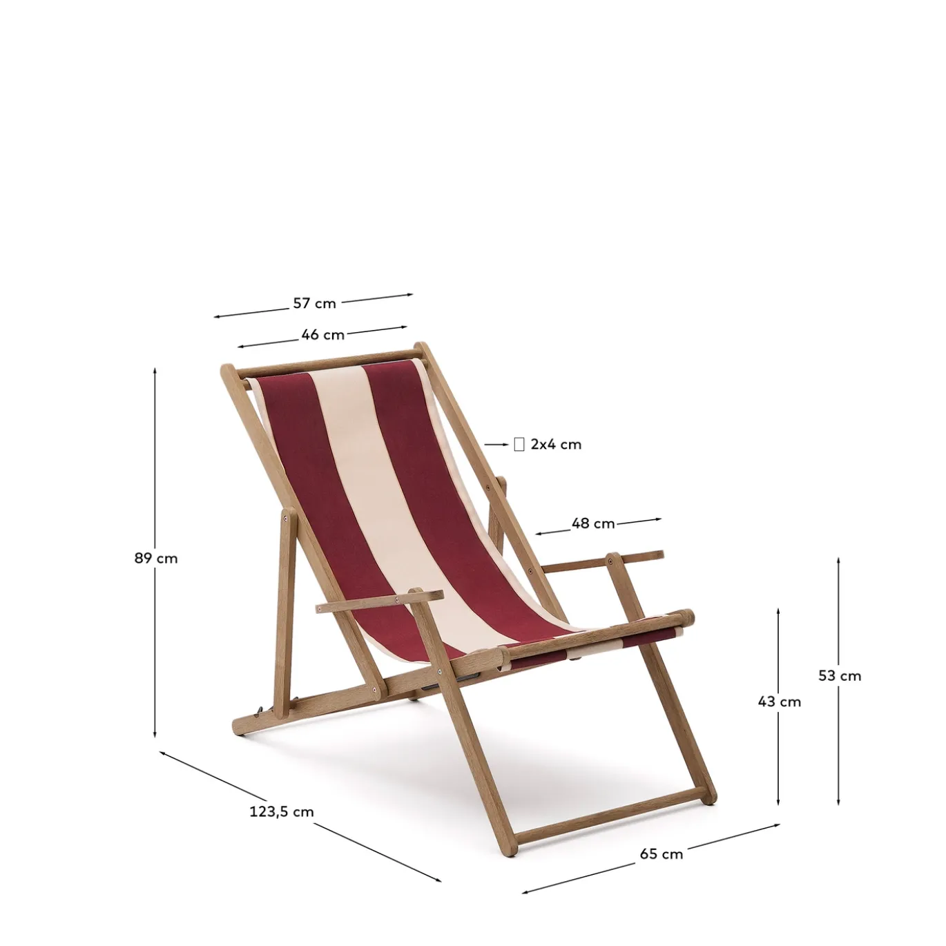 Kave Home Strandstoel Vilara Rood/Beige