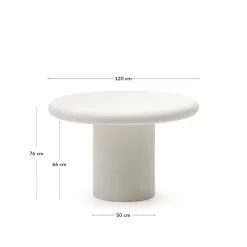 Kave Home Tafel Addaia Rond Wit Cement Ø120cm