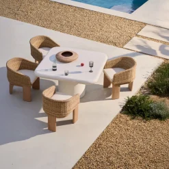 Kave Home Tafel Addaia Witte Cement 135x135cm
