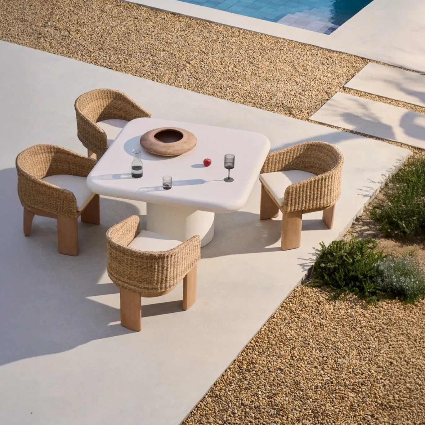 Kave Home Tafel Addaia Witte Cement 135x135cm