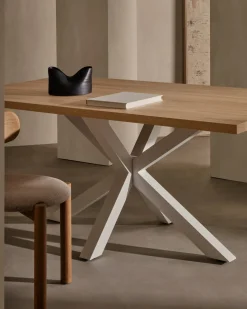 Kave Home Tafel Argo Naturel Melamine Wit 200x100cm