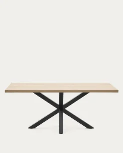 Kave Home Tafel Argo Naturel Melamine Zwart 200x100cm