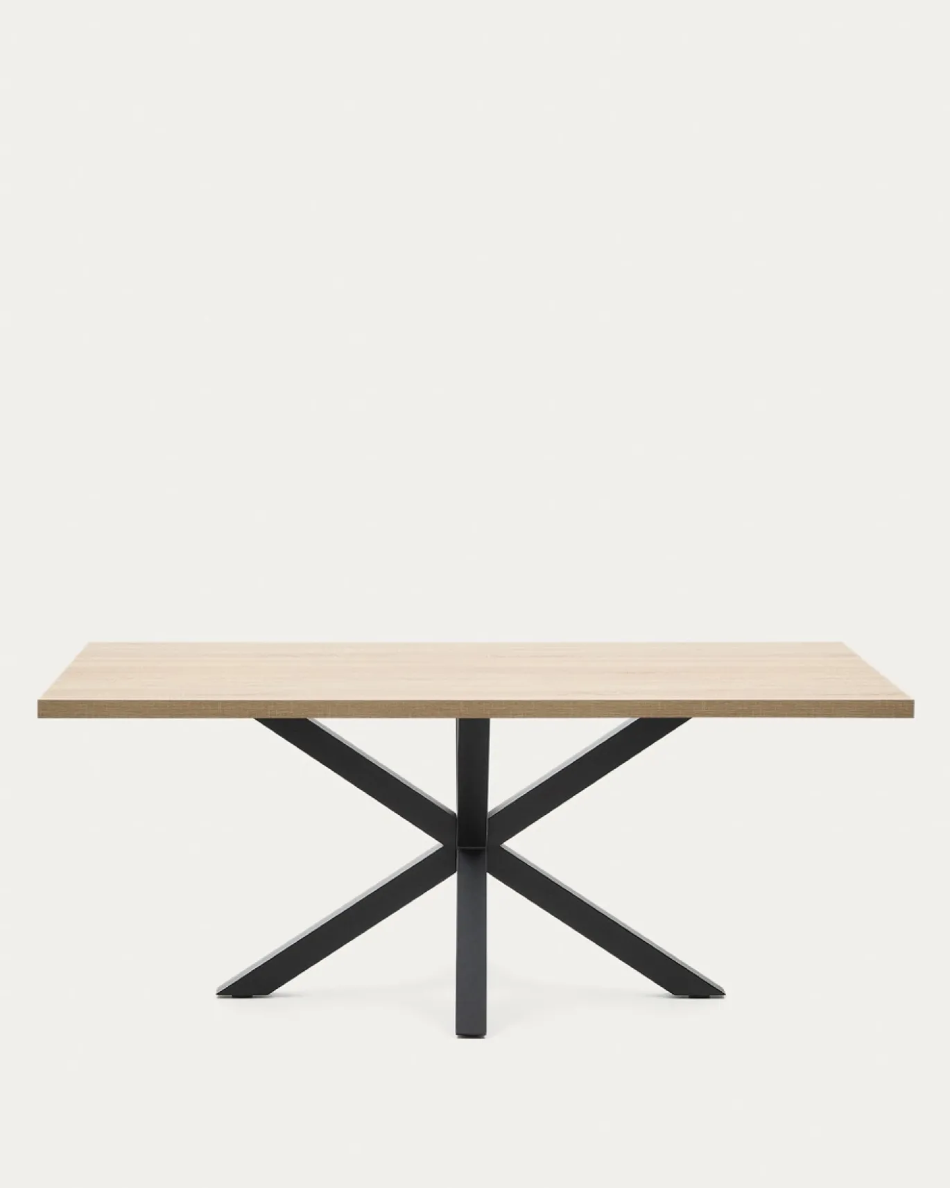 Kave Home Tafel Argo Naturel Melamine Zwart 200x100cm