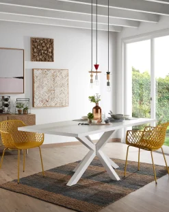 Kave Home Tafel Argo Wit Melamine Wit 200x100cm