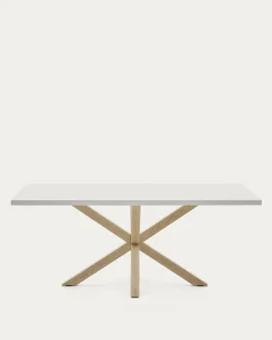 Kave Home Tafel Argo Wit Melamine Houteffect 200x100cm