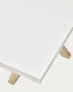 Kave Home Tafel Argo Wit Melamine Houteffect 200x100cm