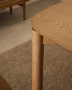 Kave Home Tafel Indara Essenhoutfineer en Rubberhout 160x90cm