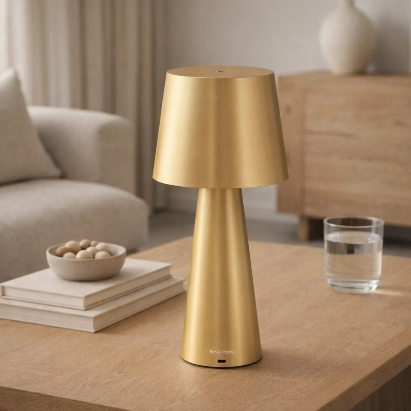 Kave Home Tafellamp Arenys Metaal Goud