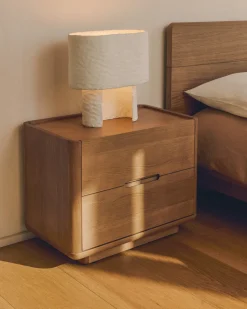 Kave Home Tafellamp Bedala Papier-maché Wit