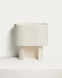 Kave Home Tafellamp Bedala Papier-maché Wit