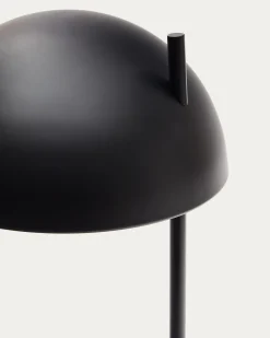Kave Home Tafellamp Catlar Essenhout en Zwart Metaal