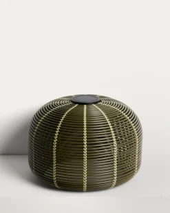 Kave Home Tafellamp Garoina Outdoor Rotan Groen Ø50cm