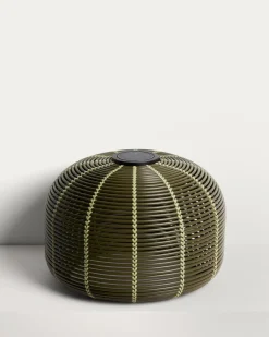 Kave Home Tafellamp Garoina Outdoor Rotan Groen Ø50cm