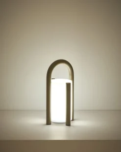 Kave Home Tafellamp Leros Staal Taupe Klein