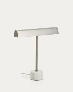 Kave Home Tafellamp Lynor Geborsteld Metaal met Wit Marmer