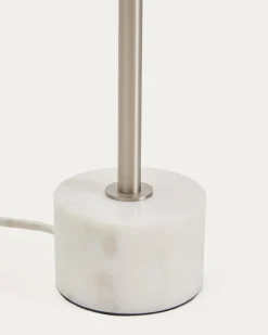 Kave Home Tafellamp Lynor Geborsteld Metaal met Wit Marmer