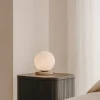 Kave Home Tafellamp Malachi Mat Glas en Travertijnsteen
