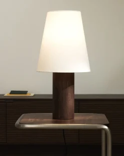 Kave Home Tafellamp Marga Rubberhout Beige/Walnoot
