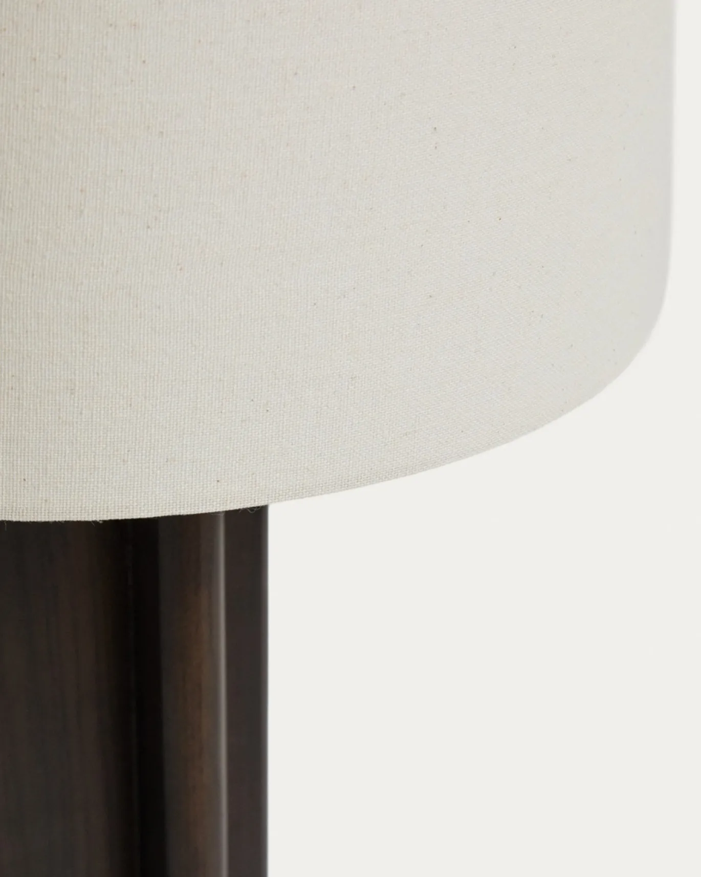 Kave Home Tafellamp Niani Rubberhout Donkerbruin Katoen Ø30cm