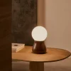 Kave Home Tafellamp Okeni Notenhout En Glas